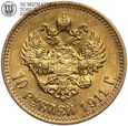Rosja, Mikołaj II, 10 rubli 1911 (EB), złoto