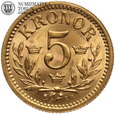 Szwecja, Oskar II, 5 koron 1901 EB, złoto