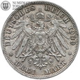 Niemcy, Badenia, 3 marki 1909 G, st. 3+