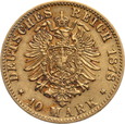 Hesja, 10 marek 1878 H, złoto