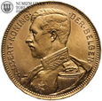 Belgia, 20 franków 1914, Uniform, odmiana Der, złoto