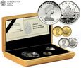 Kanada, zestaw 3 monet, 3 x 5 dolarów 1989, Złoto - Platyna - Srebro