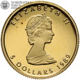 Kanada, zestaw 3 monet, 3 x 5 dolarów 1989, Złoto - Platyna - Srebro