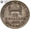 Węgry, 20 krajcarów 1869, #S1