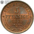 Niemcy, Saksonia, 5 pfennige 1864 B