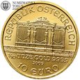 Austria, 10 euro 2009, Filharmonia, 1/10 Oz, złoto, st. 1/1-