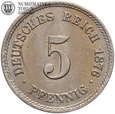 Niemcy, Cesarstwo, 5 pfennig 1876 A, #DR