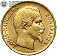 Francja, Napoleon III, 20 franków 1852 A, złoto, st. 3+