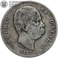 Włochy, 1 lira 1887, st. 3, #BB