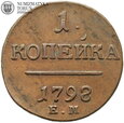 Rosja, Paweł I, 1 kopiejki 1798 EM, #L2