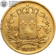 Francja, Karol X, 40 franków 1830 A, złoto