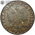 II RP, 5 złotych 1936, Żaglowiec