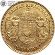 Węgry, 10 koron 1910 KB, złoto