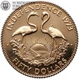 Bahamy, 50 dolarów, 1973, Flamingi, złoto