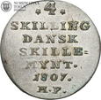 Dania, 4 skilling, 1807 rok, MF