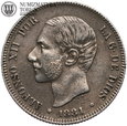 Hiszpania, 2 pesetas 1881, st. 3+, #DR