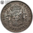 Hiszpania, 2 pesetas 1881, st. 3+, #DR