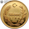 Turcja, 50000 lirów 1983, pierwsza moneta, złoto