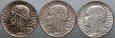 8. II RP, zestaw, 3 x 5 złotych 1932-1934, Głowa Kobiety, #DB