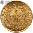 Francja, Napoleon III, 5 franków 1860 BB, złoto