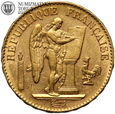 Francja, 20 franków 1898, Anioł, złoto