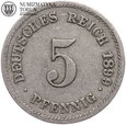 Niemcy, Cesarstwo, 5 pfennig 1899 G, #DR