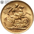 Wielka Brytania, suweren 1910, złoto