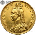 Anglia, 2 funty, 1887, złoto