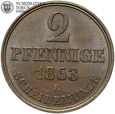 Niemcy, Hannover, 2 pfennige 1863 B