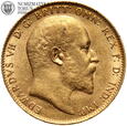 Wielka Brytania, suweren 1907, złoto