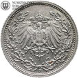 Niemcy, Cesarstwo, 1/2 marki 1916 F, st. 3+