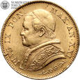 Watykan, 20 lirów, 1866 rok, XXI, złoto