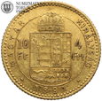 Węgry, 10 franków / 4 forinty 1891, złoto