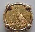 Biżuteria numizmatyczna - 5 dolarów 1909r. - USA