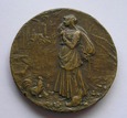 Secesyjny medal 1900r. - Wiejska kobieta  -  Sygnatura: Bescher