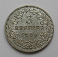 3 Krajcary 1865r. - Bawaria - Ludwik II (1864 - 1886)