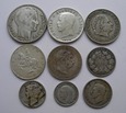Zestaw srebrnych monet - 9 sztuk