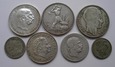 Zestaw srebrnych monet - 7 sztuk