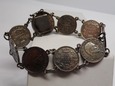 Biżuteria numizmatyczna - Srebrna bransoleta z monetami