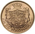 B19. Dania, 20 koron 1917, Christian X, st 1-