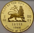 D278. Etiopia, 100 dolarów 1966, Haile Selasie, L-