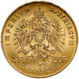 C67. Austria, 10 franków, 4 Florenów 1892, Franz Josef, st 1-, NB