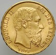 B33. Belgia, 20 franków 1875, Leopold  II, st 1-