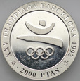 C278. Hiszpania, 2000 pesetas 1990, Olimpiada, st L-