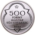 D334. Węgry, 500 forintów 1990, Dwie Stolice, st 1