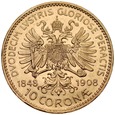 B62. Austria, 10 koron 1908, Franz Josef, st 2, Jubileusz