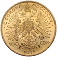 Austria, 100 koron 1915, Franz Josef, st 1 NB