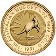 C17. Australia, 1/10 uncji złota, 15 dolarów 1991, Kangur, st 1-