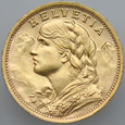 B75. Szwajcaria, 20 franków 1927, Heidi, st 1-