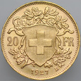 B75. Szwajcaria, 20 franków 1927, Heidi, st 1-